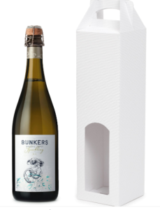 PUDEŁKO PREZENTOWE OZDOBNE WINO 97X97X330mm BIAŁE (N)