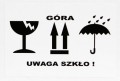 Etykieta uwaga szkło