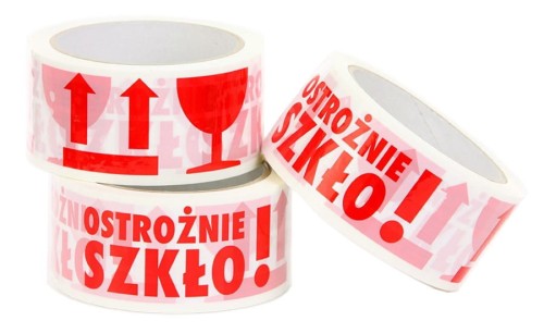 Taśma z nadrukiem Ostrożnie Szkło